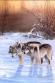 Wölfe im Schnee Szene